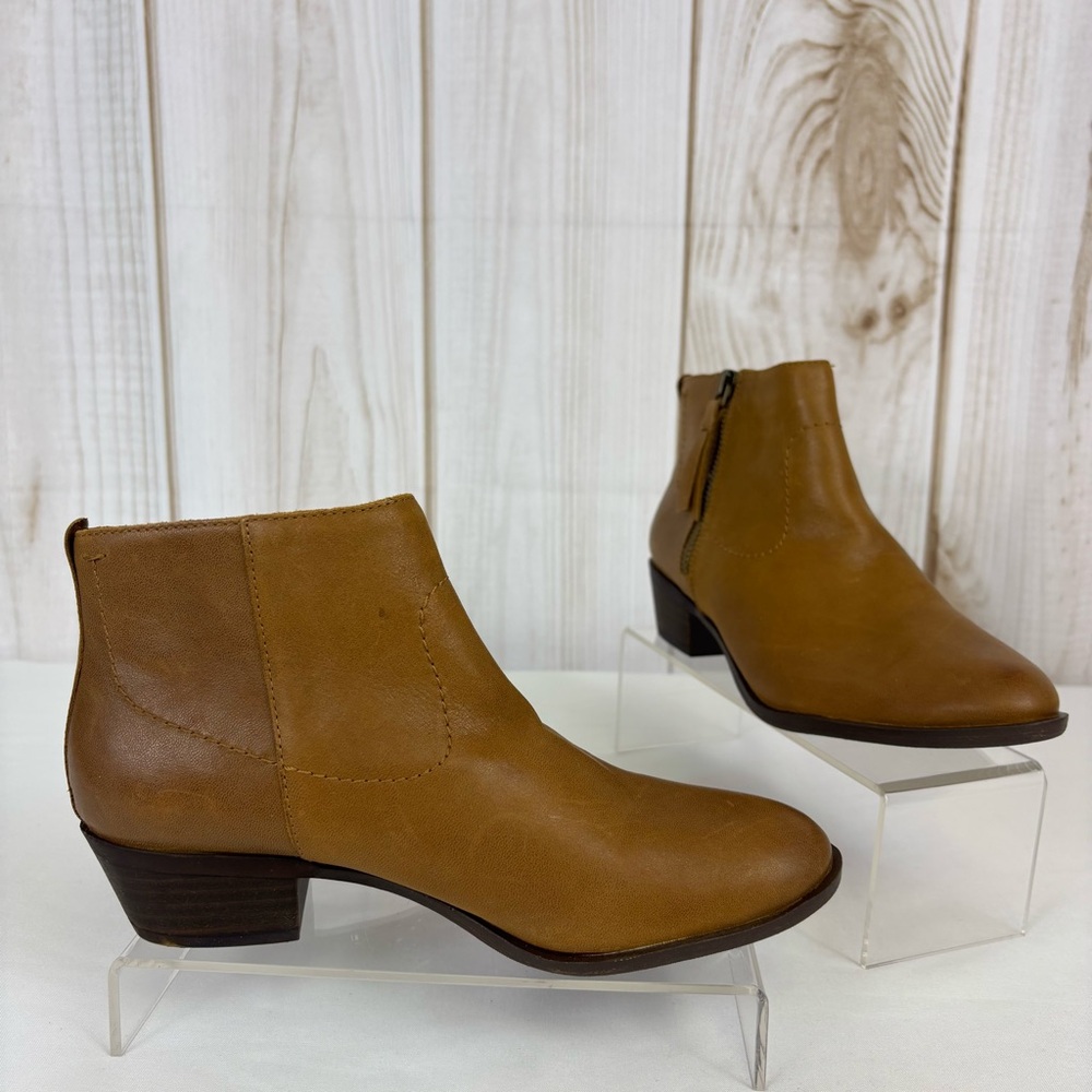 Lucky Brand Leather Booties Versatile Dressy Comfort Ankle Boots Brown Size 5.5 - Picture 2 of 14